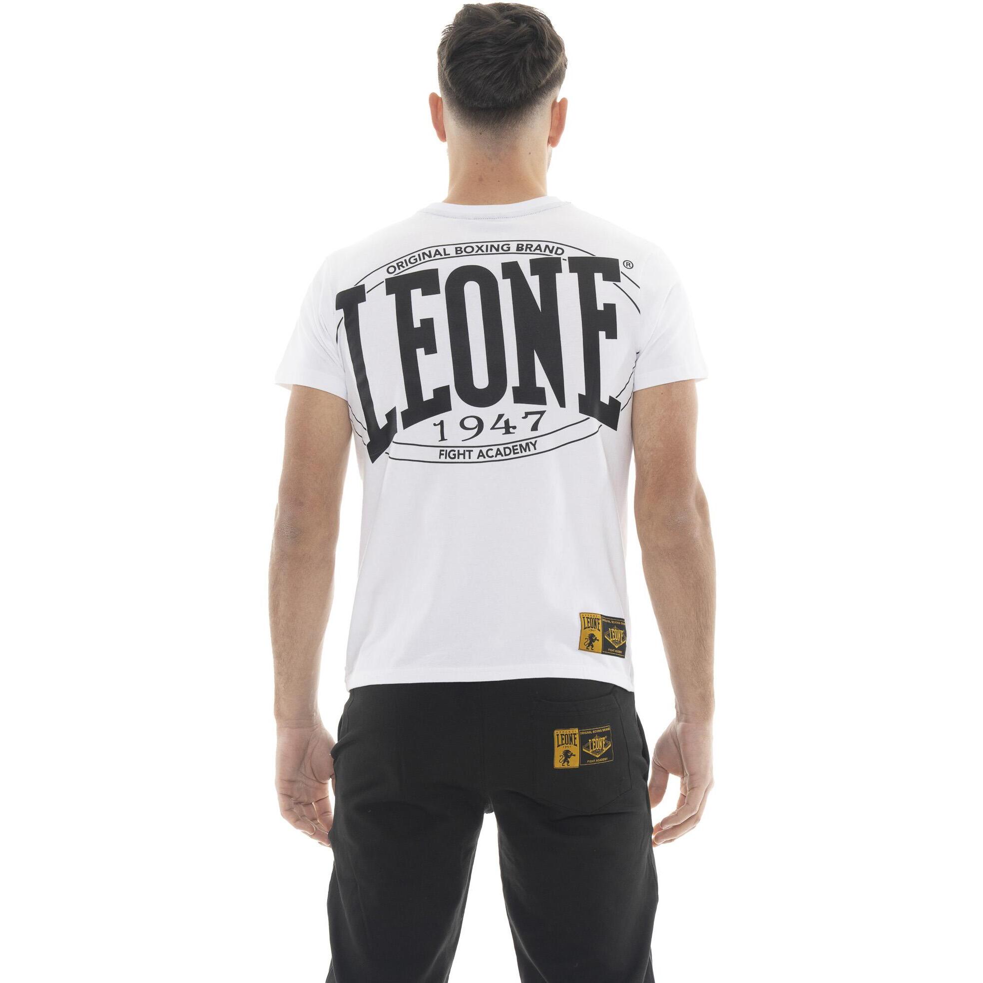 T-shirt in cotone elasticizzato a manica corta con logo Leone 1947 Gold