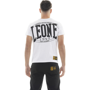 T-shirt in cotone elasticizzato a manica corta con logo Leone 1947 Gold