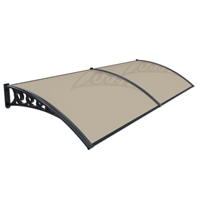 Pensilina Per Copertura In Policarbonato Alveolare Tettoia Modulabile Per Esterno Porte Balcone Finestre Elegante Resistente Fumè 100 x 300 cm