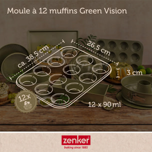 Moule à muffins 12 empreintes 38 x 26 cm Zenker Green Vision