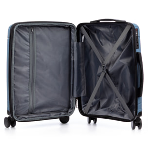 Juego de 3 maletas trolley expandibles de PP resistente a la rotura. Cerradura TSA numérica, 4 ruedas dobles giratorias 360°.