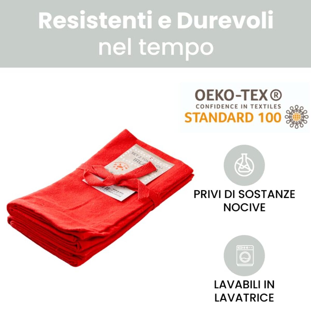 Intrecci – Set 6 tovaglioli in puro cotone 40x40 cm