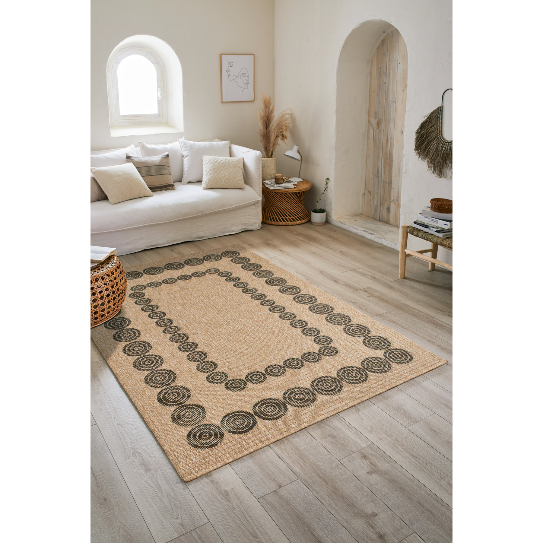 Nature - tapis effet jute noir