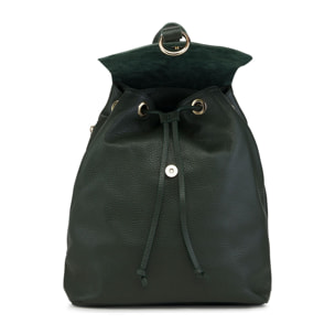 Borse Donna colore Verde-in pelle Made in Italy 33x36x11cm