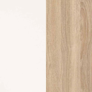 Mesa de escritorio con estantería Cosmic en blanco artik roble canadian 120 x 144 cm Blanco Artik (Blanco Mate) - Roble Canadian