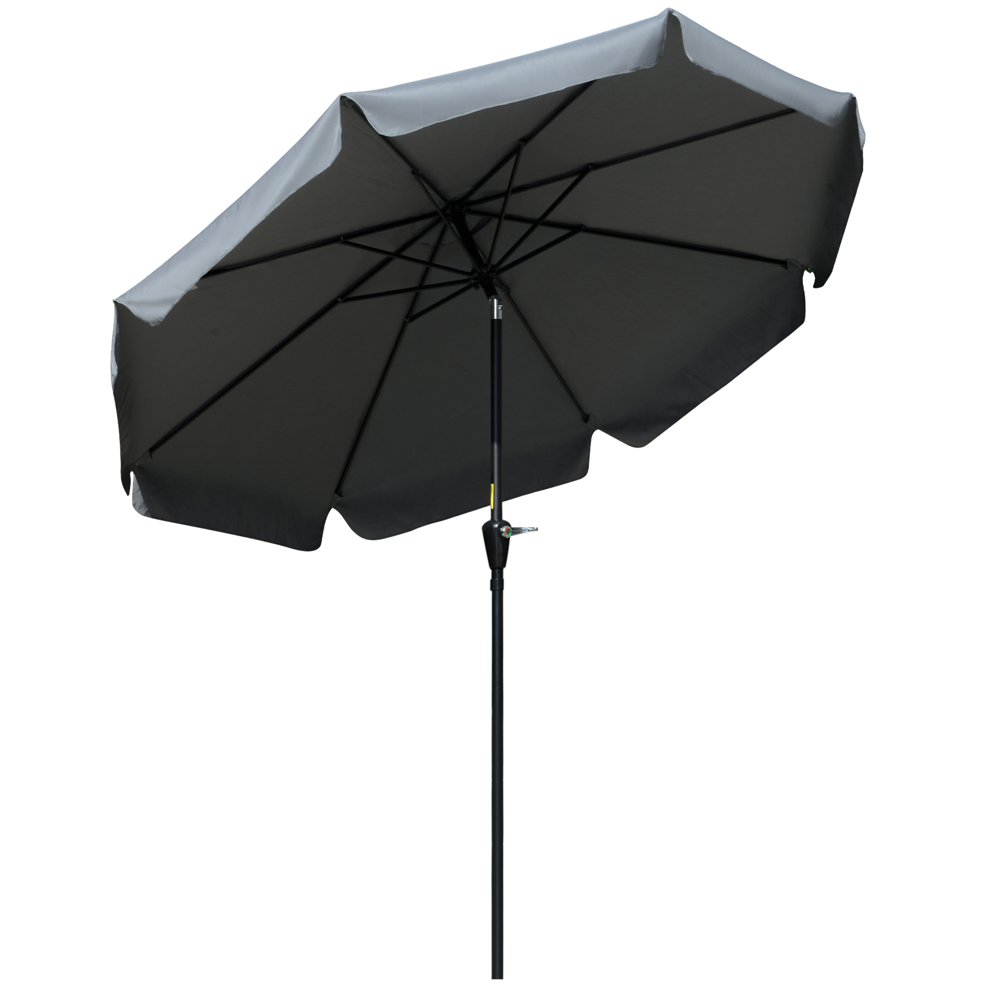 Sombrilla Terraza Exterior Ø266 cm Sombrilla de Jardín Inclinable con Protección UV50+ Poste de Aluminio y Manivela Parasol para Patio Terraza Gris Oscuro