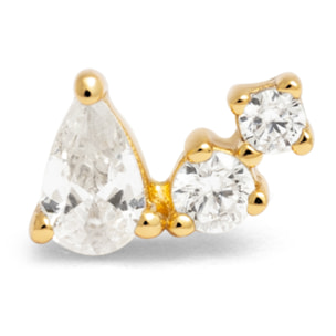 Orecchino Celeste Argento Placcato Oro