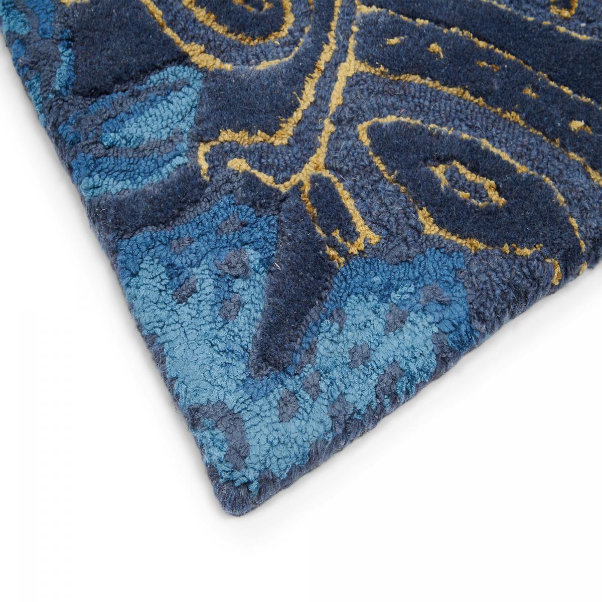 Tapis salon et chambre fait à la main en laine motif floral ZAQUI