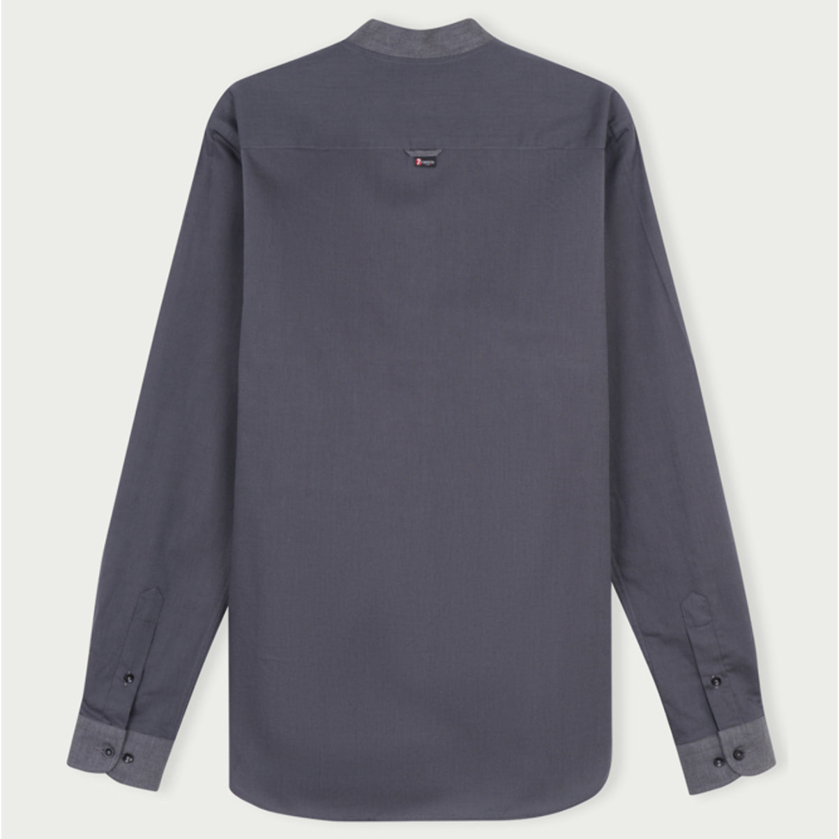 Camicia Uomo Coreano Slim Armaturato Fantasia Grigio Scuro/Nero
