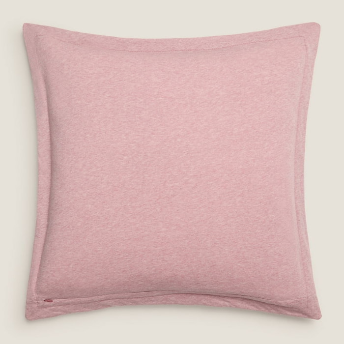 Funda cojín punto algodón sostenible Punto color rosa Punto de algodón