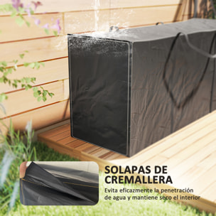 Bolsa de Almacenamiento para Cojines de Jardín Impermeable, Bolsa de Almacenamiento para Árbol de Navidad, Oxford Resistente, con Asas, Funda de Cojines para Exterior, 175x55x75 cm, Negro