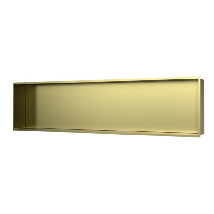 Niche de Douche à encastrer, Acier Inoxydable 304, 121x28x10cm, Or brossé PVD (SATAURN12128BG)