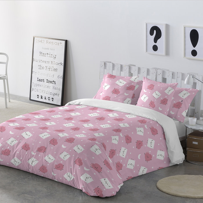 Funda de almohada 45x110 cm (cama de 90 cm) CORAZONES