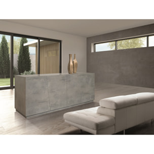 Credenza GORGONA in legno, finitura in grigio cemento, 180x50 cm