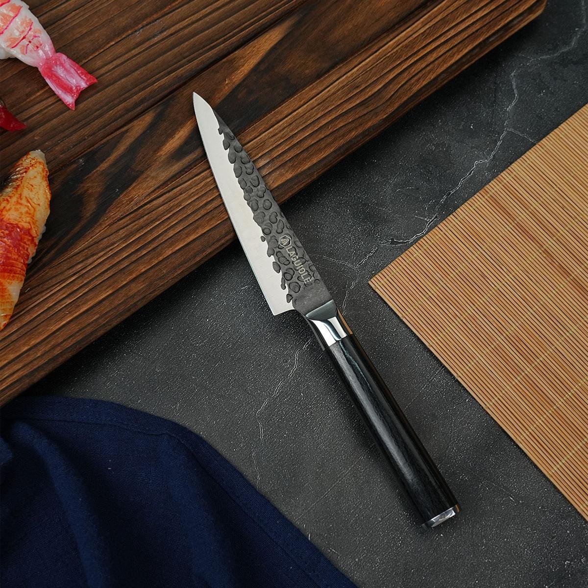 Couteau d'office noir   avec étui - "Sen"