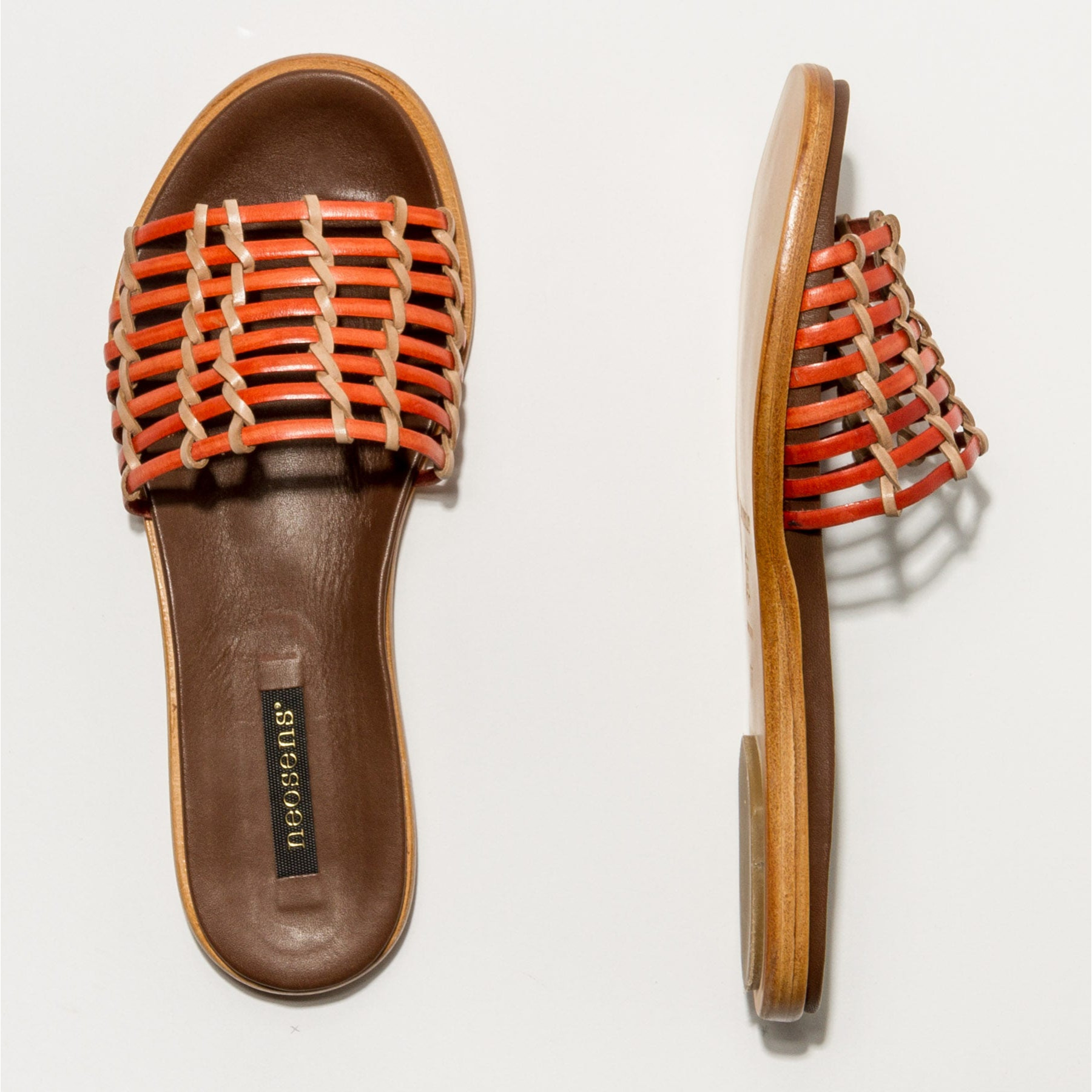 Sandalias S919 BRAIDED BROWN-CORAL / AURORA color Brown-coral