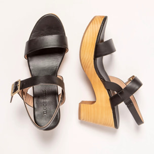 Sandalias con tacón S3272 NAPPA BLACK/ ST.LAURENT SANDAL color Black