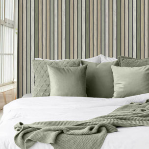 Papier peint lattes bois beige sable