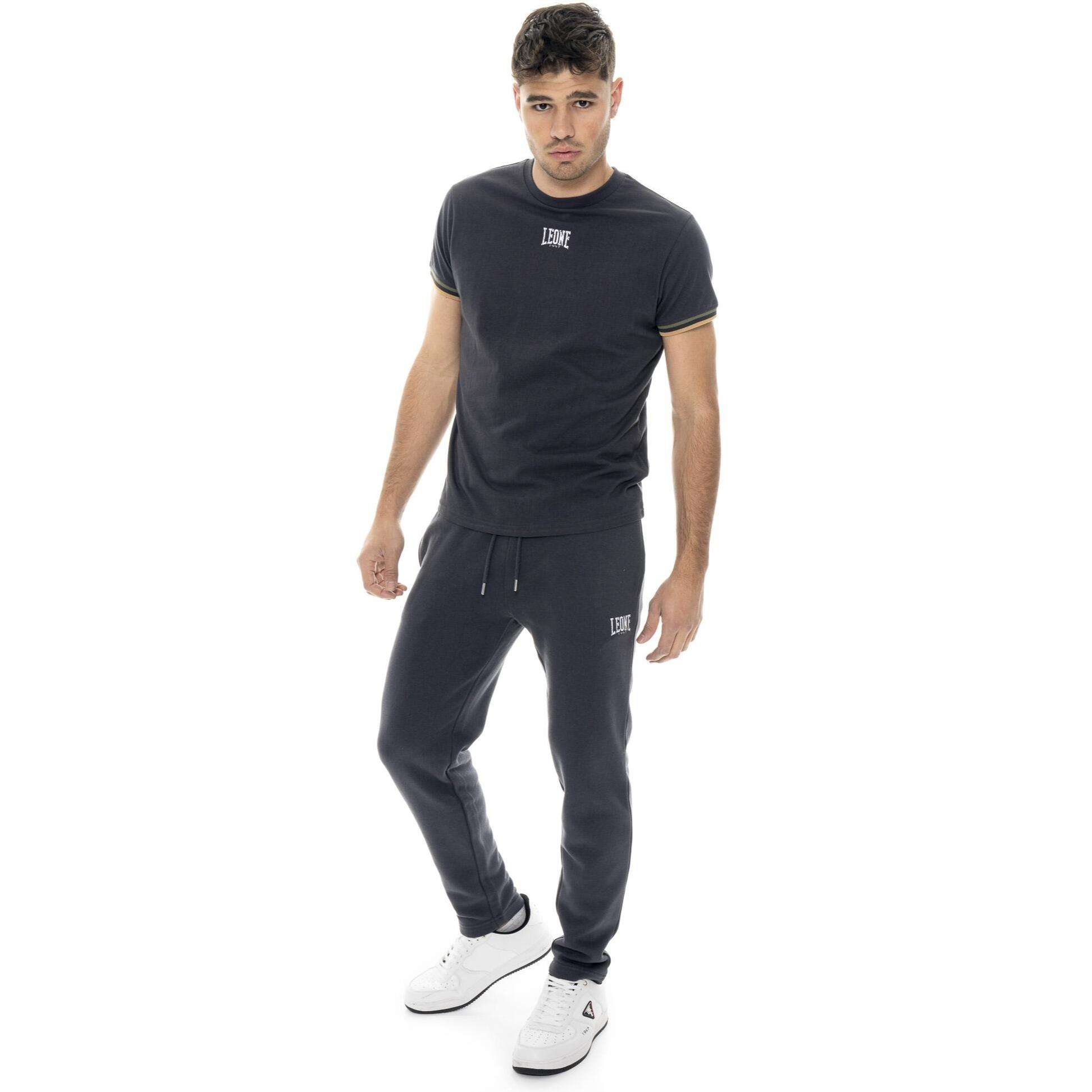 T-shirt uomo a manica corta, costina fonda manica, Leone 1947 Color Block