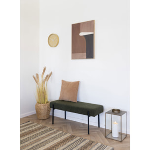 Panca Swindon in Bouclé Verde Scuro con Gambe Nere — 100×36×42,5 cm