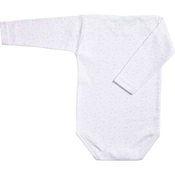 Body bebé manga larga cuello estrellitas