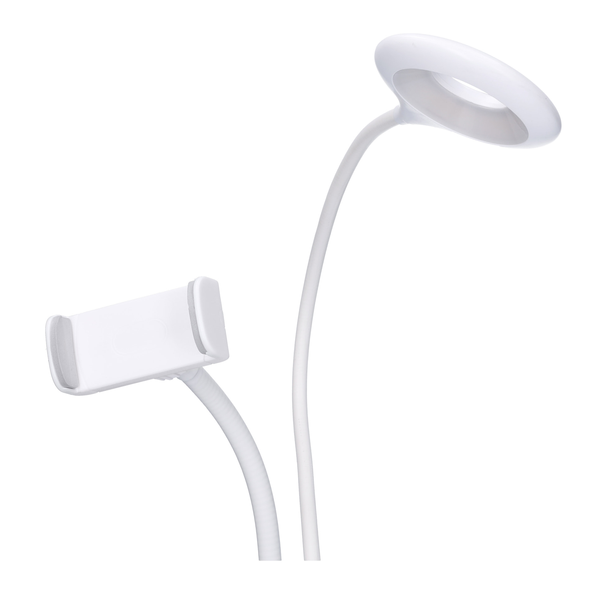 Forlight Servi Flexo portátil LED 4 W con Pinza para móvil. Regulador de tono e intensidad Brazo flexible. Blanco