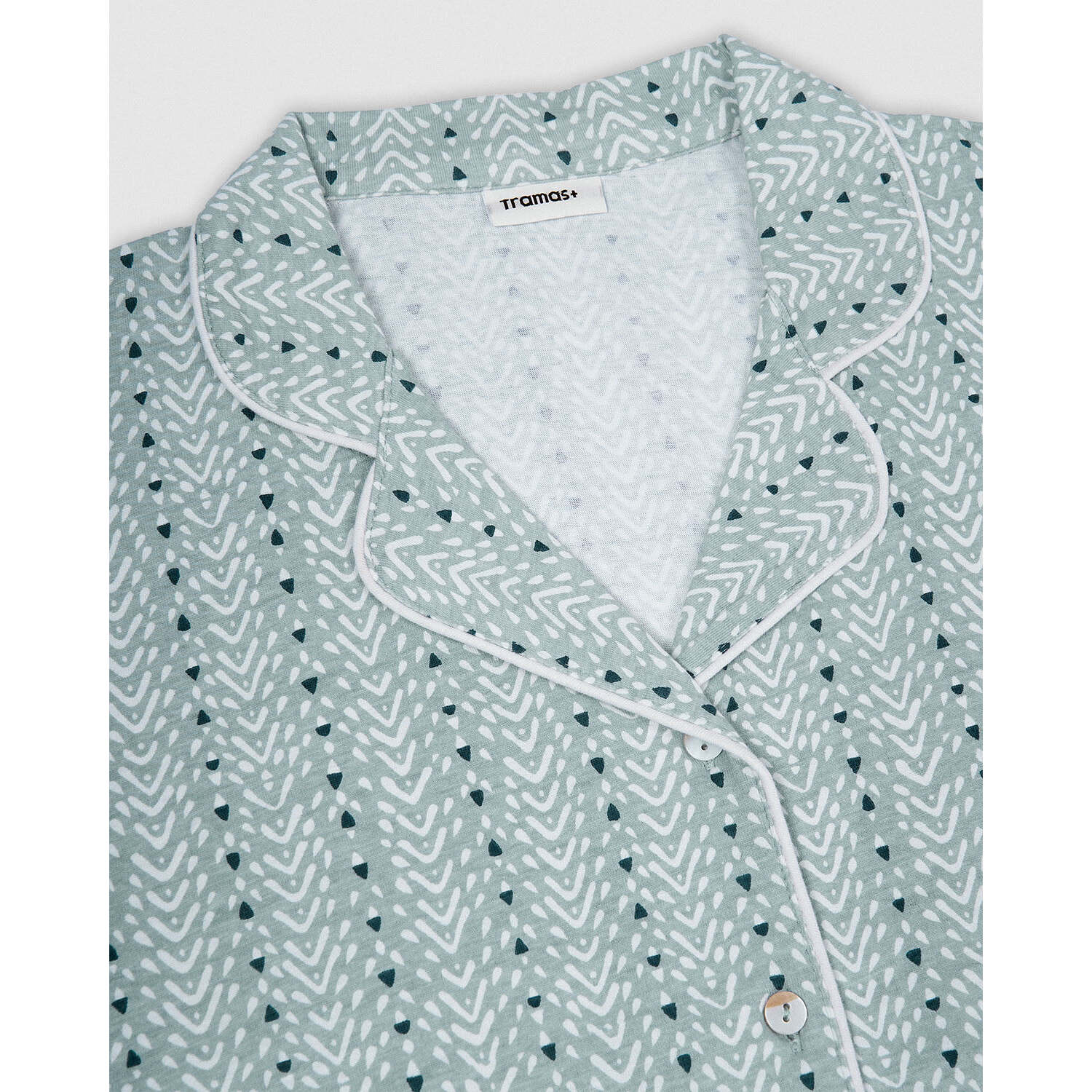 Pigiama lungo camicia in cotone a righe zuberi indaco