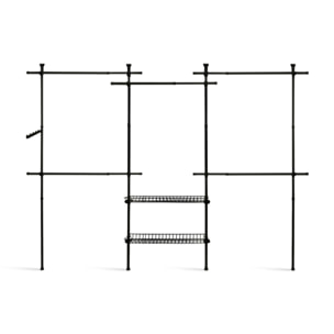 Penderie télescopique double avec rangements intégrés H278cm