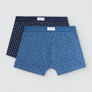 Boxer in maglia con apertura stampata