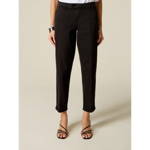 Oltre - Pantaloni chinos misto cotone - Nero
