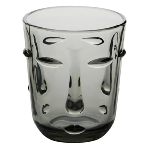 Lot de 6 gobelets Visage transparent D8,5xH10cm