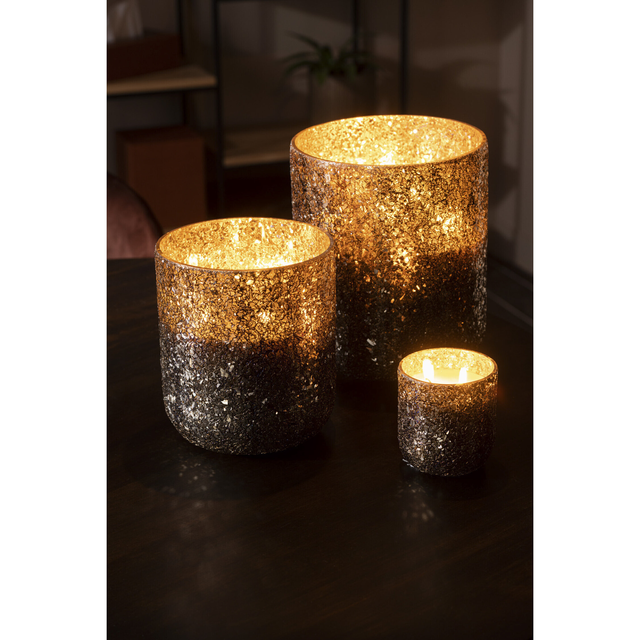 J-Line bougie parfumée Luxuria - Cookie Crunch - verre - bronze - small - 40H