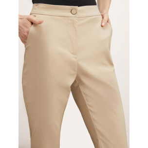 Motivi - Pantaloni regular a vita alta - Beige