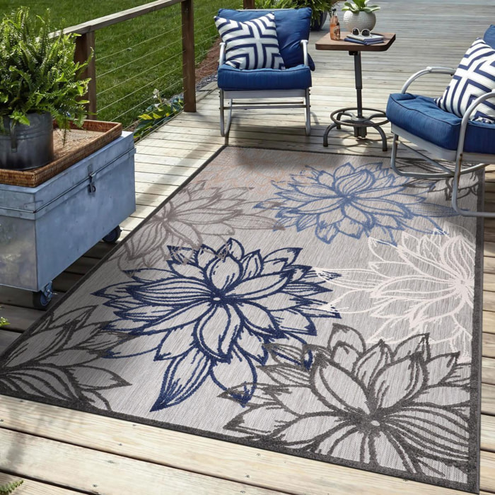 Tapis extérieur tissé kilim rectangle TUGE