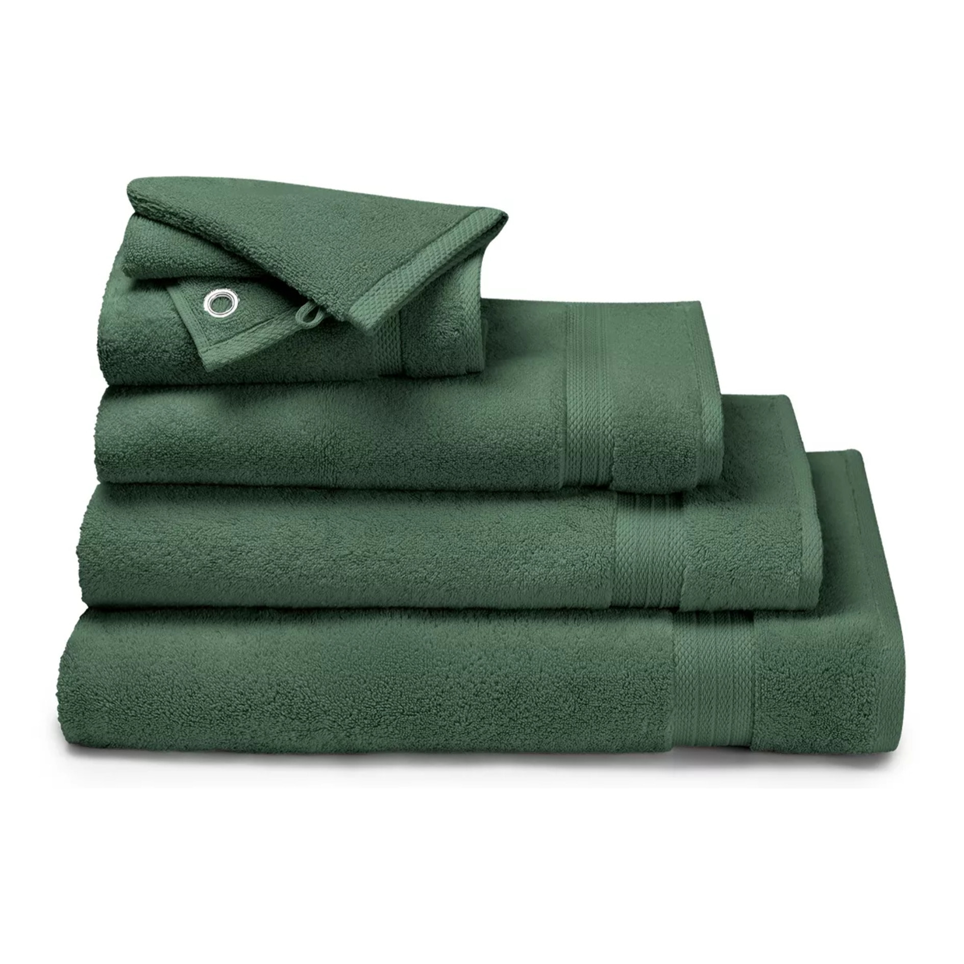 Carre avec oeillet pur coton 550 g/m² uni vert Elea kaki