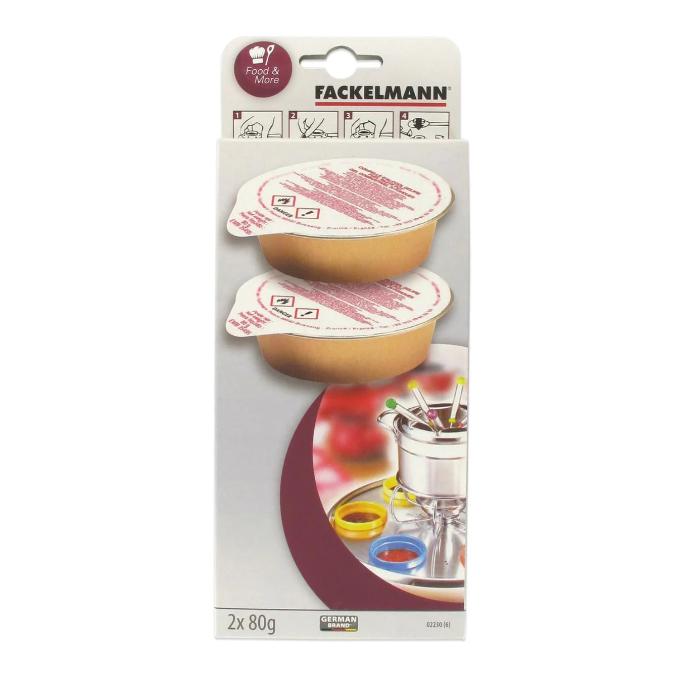 Lot de 2 coupelles d'alcool gélifié Fackelmann