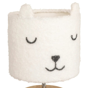 Lampe droite bouclette Toxey H.22cm blanc