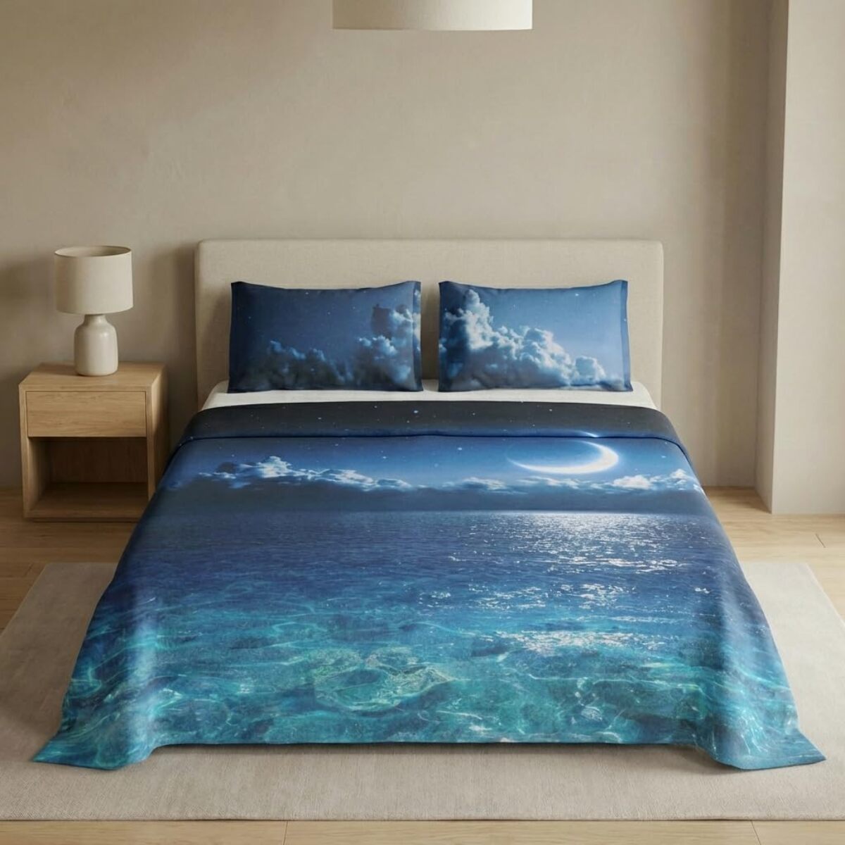 Set completo letto matrimoniale 100% cotone, 180x200 cm, con Stampa Digitale di Alta Qualità, Intrecci