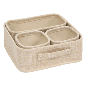 Set 4 paniers beige