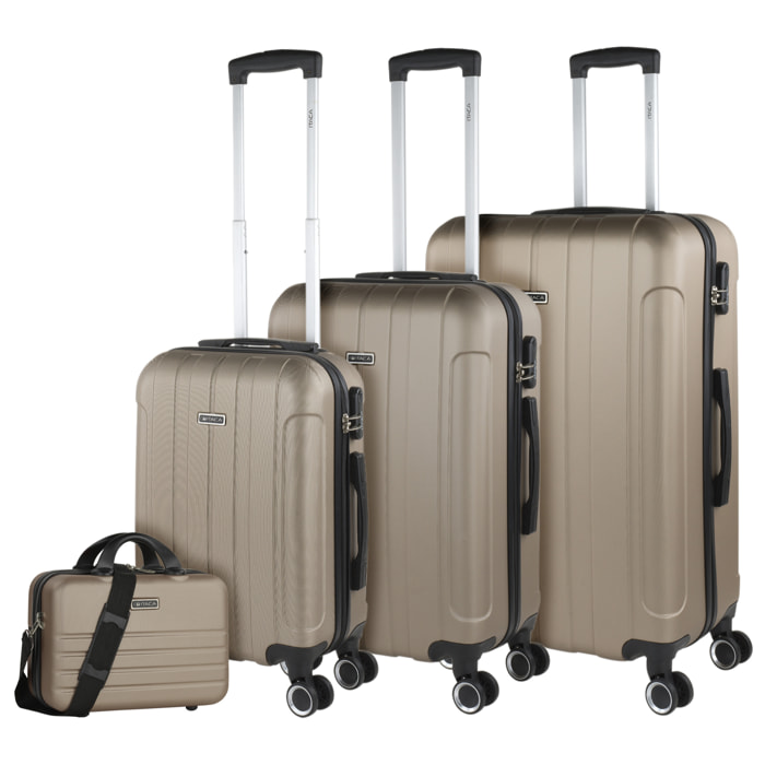 Juego De Maletas Rígidas Abs Itaca Havel Champagne