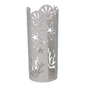 Portabicchiere in metallo mare bianco tondo cm ø8h20