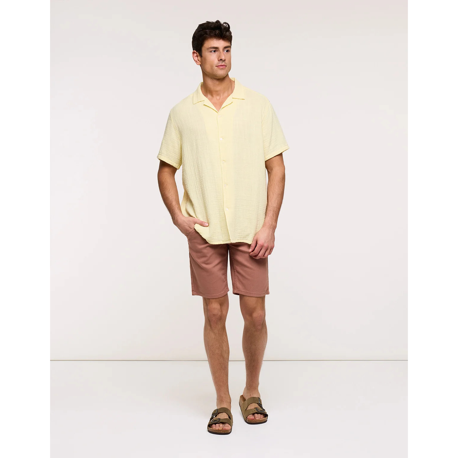 Camisa Manga Corta Amarillo Pastel - Bambino