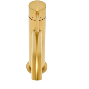 Aurum mitigeur lavabo sur pied 16,5 cm, à levier, sans vidage, or brossé (SATBAUR271BG)