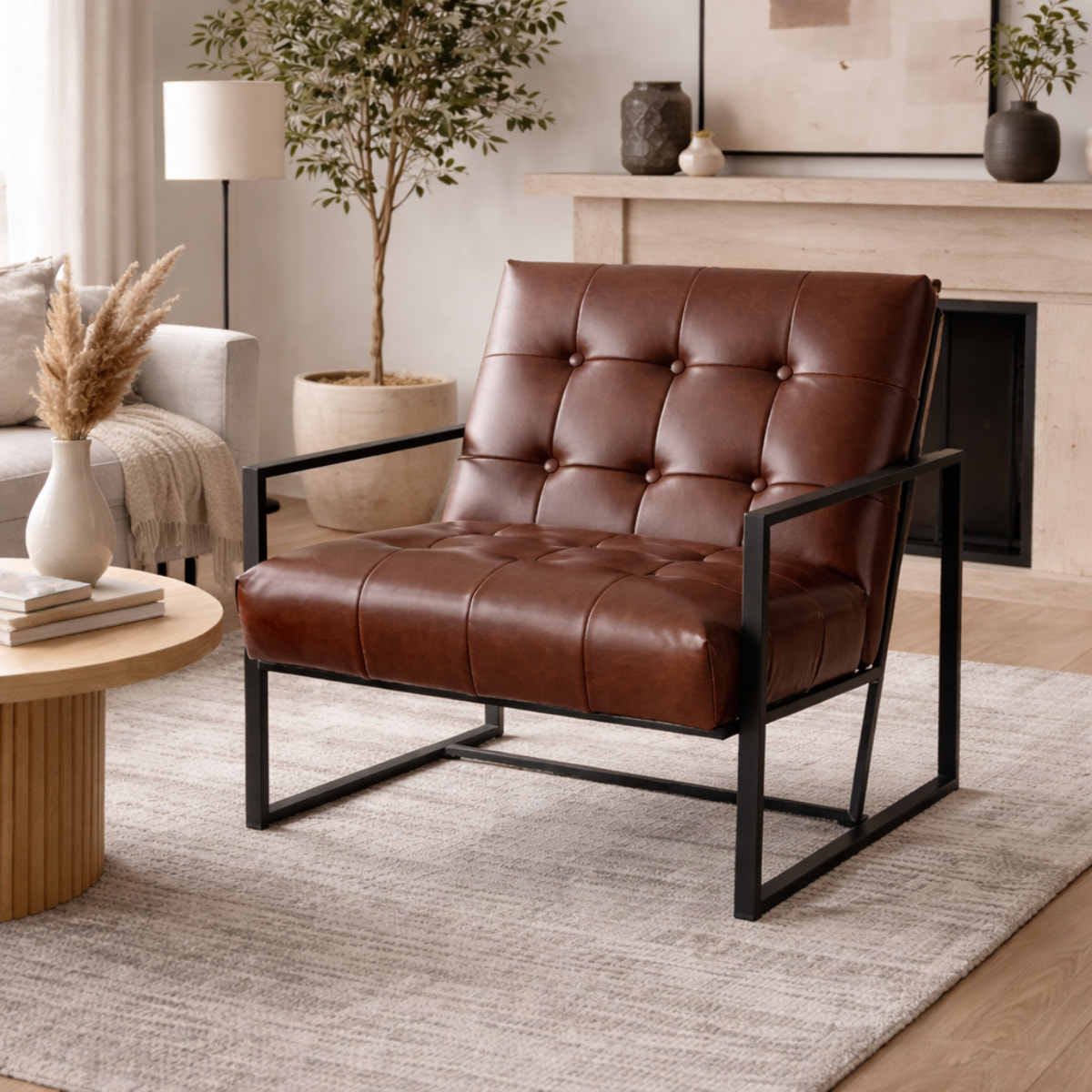 Fauteuil Chesterfield – Assise capitonnée – Style élégant