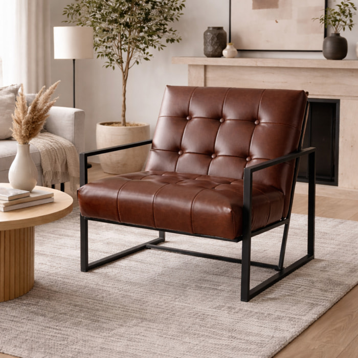 Fauteuil Chesterfield – Assise capitonnée – Style élégant