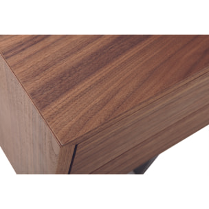 Meuble TV vintage en bois foncé avec rangements fermés L160 cm MANNY