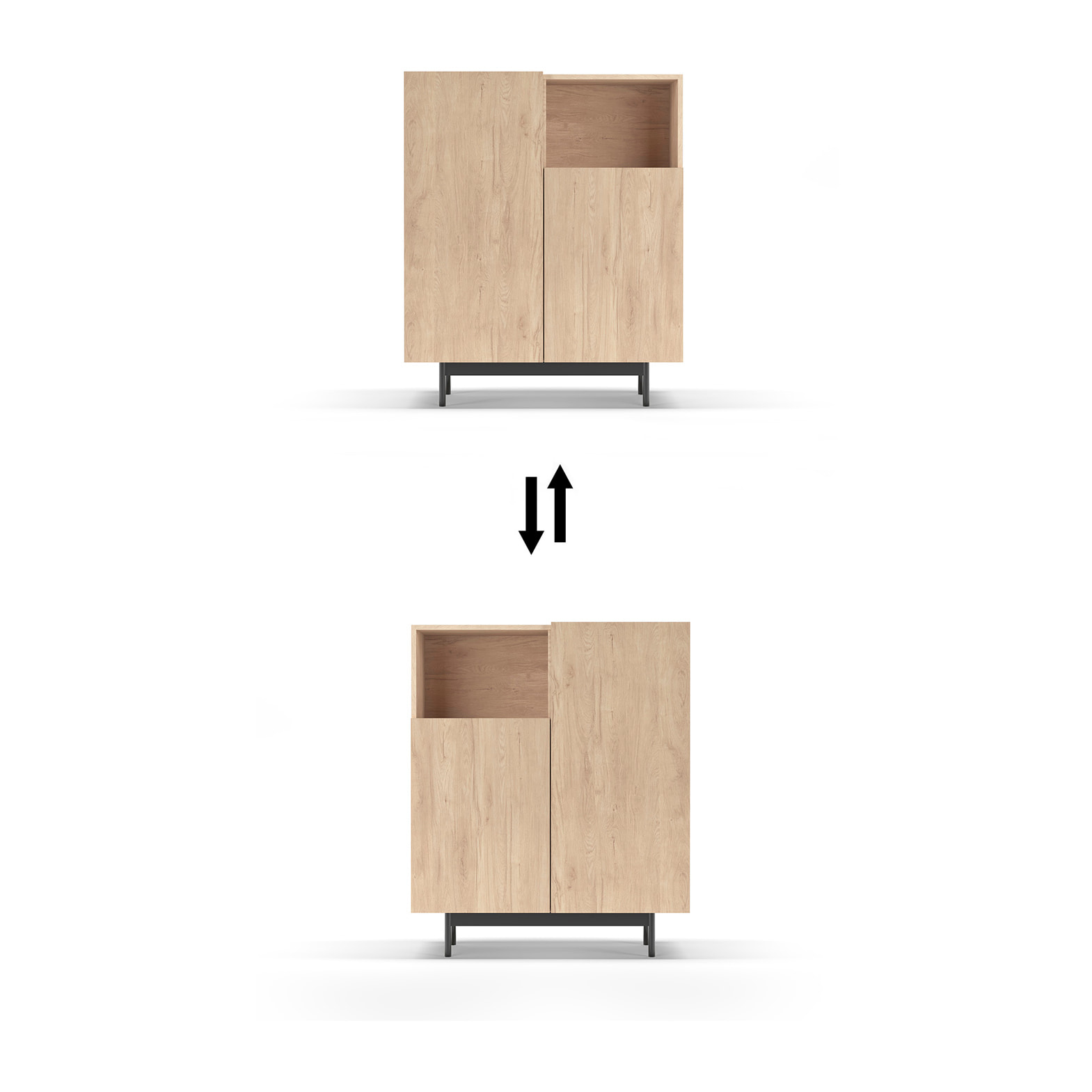 Aparador 1 hueco Printed roble 110x90x34 cm