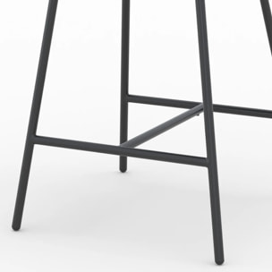 Lot de 2 chaises pour îlot central en tissu gris clair 68 cm - Cécilia