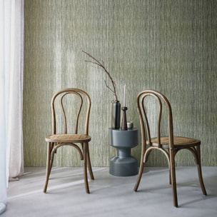 Chaise vintage bois et rotin (lot de 2) BASTILLE