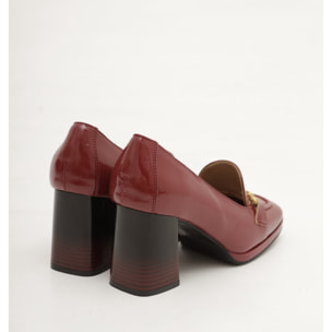 MOCASSINO MORSETTO TACCO CHOCOLA' BORDEAUX